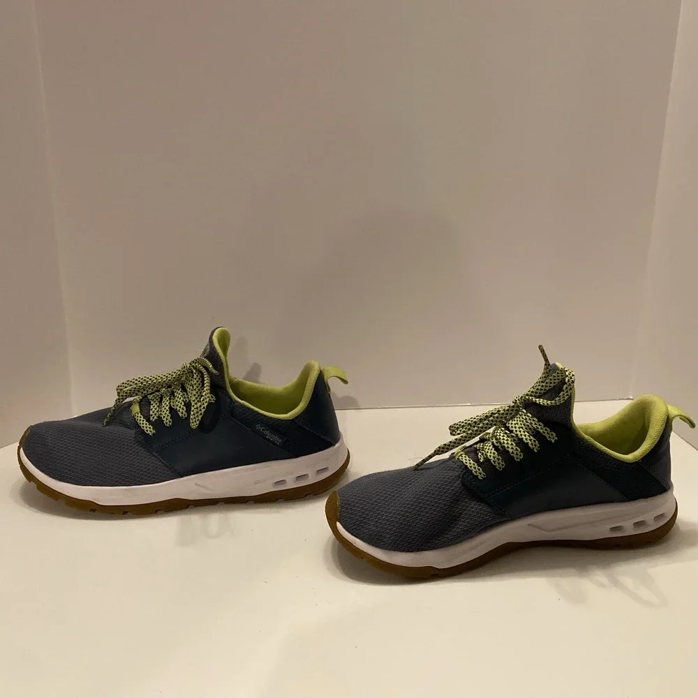 Columbia Men Sz 8 Tamiami PFG Boat Shoes Blue Green‎ BM0174 EUC